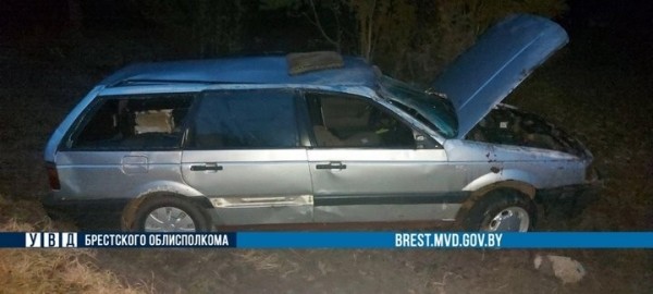 Пьяный бесправник вылетел в кювет в Брестской области