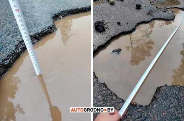 А вроде бы новая дорога. Водитель разбил колесо на трассе после обновления покрытия