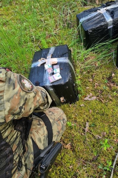 Польские пограничники наблюдали за дроном из Беларуcи, пока он не приземлился в 2-х км от границы. Нашли сигареты на 15,7 тыс $