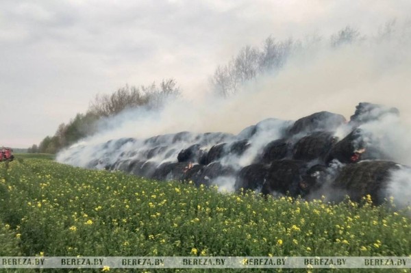 В Березовском районе сгорело 90 тонн соломы