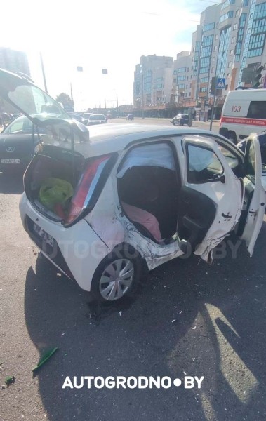 Видео аварии с мотоциклистом в Гродно